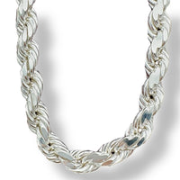 10mm Sterling Silver Hand-braided Rope Chain