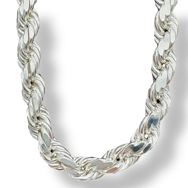 10mm Sterling Silver Hand-braided Rope Chain