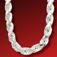 10mm Sterling Silver Hand-braided Rope Chain