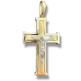 2.15” 14k Two-tone Gold  Crucifix Pendant - Italian Made
