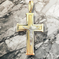 2.15” 14k Two-tone Gold  Crucifix Pendant - Italian Made
