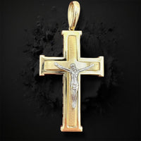 2.15” 14k Two-tone Gold  Crucifix Pendant - Italian Made