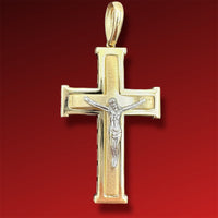 2.15” 14k Two-tone Gold  Crucifix Pendant - Italian Made