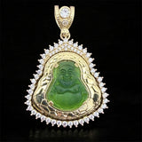 14k Gold 3D Laughing Buddha Pendant