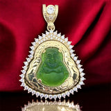14k Gold 3D Laughing Buddha Pendant