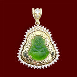 14k Gold 3D Laughing Buddha Pendant