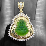 14k Gold 3D Laughing Buddha Pendant