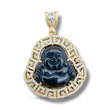 14k Gold Black Laughing Buddha Pendant