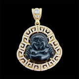 14k Gold Black Laughing Buddha Pendant