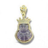 14k Gold Lilac Laughing Buddha Pendant