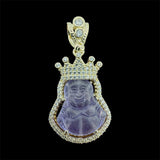 14k Gold Lilac Laughing Buddha Pendant