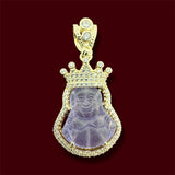 14k Gold Lilac Laughing Buddha Pendant