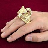 14k Gold Solid Ram Ring