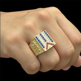 14k Gold Cuban Flag Ring