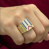 14k Gold Cuban Flag Ring