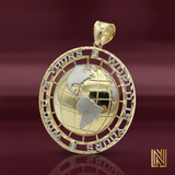 2.6” 10k Gold The World is Yours Pendant