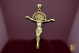 2.8” 10K Yellow Gold Crucifixion of Jesus Pendant