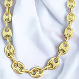 7.7mm 14k Gold Puffed Mariner Link Necklace