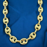 7.7mm 14k Gold Puffed Mariner Link Necklace