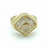 14K Yellow Gold 3D Statement Ring