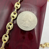 7.7mm 14k Gold Puffed Mariner Link Necklace