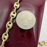 7.7mm 14k Gold Puffed Mariner Link Necklace