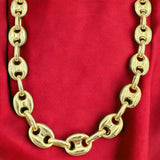 7.7mm 14k Gold Puffed Mariner Link Necklace