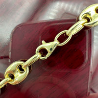 7.7mm 14k Gold Puffed Mariner Link Necklace