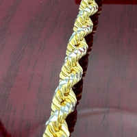 3.2mm Solid 14k Two-tone Gold  Prism Cut Rope Chain