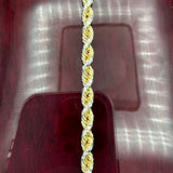3.2mm Solid 14k Two-tone Gold  Prism Cut Rope Chain