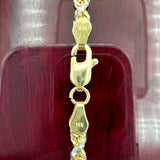 3.2mm Solid 14k Two-tone Gold  Prism Cut Rope Chain