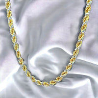 3.2mm Solid 14k Two-tone Gold  Prism Cut Rope Chain