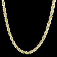 3.2mm Solid 14k Two-tone Gold  Prism Cut Rope Chain