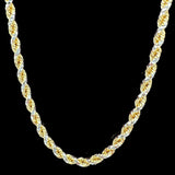 3.2mm Solid 14k Two-tone Gold  Prism Cut Rope Chain
