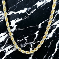 3.2mm Solid 14k Two-tone Gold  Prism Cut Rope Chain