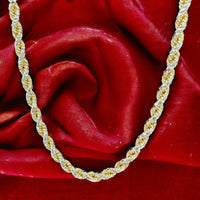 3.2mm Solid 14k Two-tone Gold  Prism Cut Rope Chain