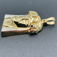 14K Yellow Gold Jesus Head Pendant