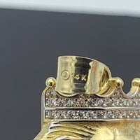 14K Yellow Gold and C/Z Lion King Pendant
