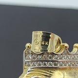 14K Yellow Gold and C/Z Lion King Pendant