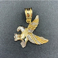 10k Yellow Gold Eagle Pendant - 1.25” tall