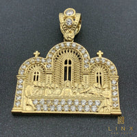 10K Yellow Gold and C/Z Last Supper Pendant