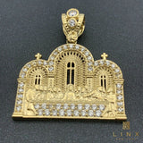 10K Yellow Gold and C/Z Last Supper Pendant