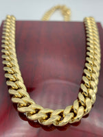 8mm 14k Yellow Gold Miami Cuban Link Chain