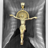 2.8” 10K Yellow Gold Crucifixion of Jesus Pendant
