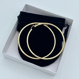 2.8” 10k Yellow Gold Hoop Earrings