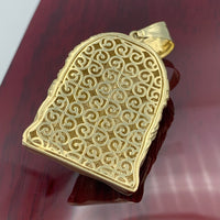 10k Yellow Gold Matte Jesus Face Pendant and 3mm Franco Chain Set