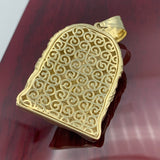 10k Yellow Gold Matte Jesus Face Pendant and 3mm Franco Chain Set