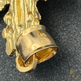14K Gold Nugget Crucifix Pendant