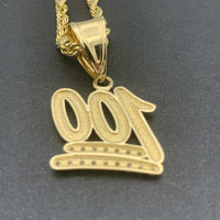 Gold KEEP IT A HUNDRED Pendant & Rope Chain Necklace