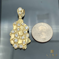 10K Gold and C/Z Nugget Pendant